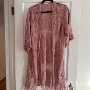 Pinkblush Dusty Rose Lace Maternity Cover-Up